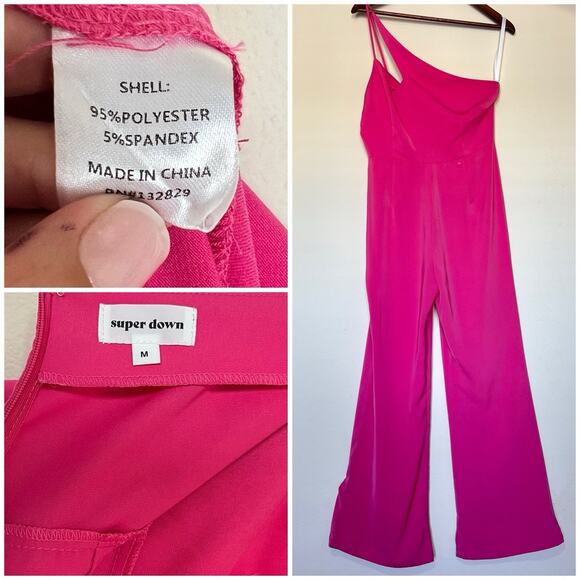 Revolve super down anouk cut out Pink Wide Leg jumpsuit - Picture 8 of 11